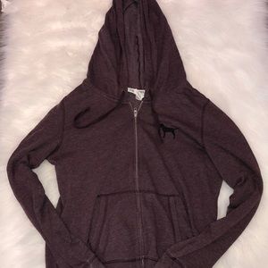 Maroon PINK Zip Up Hoodie